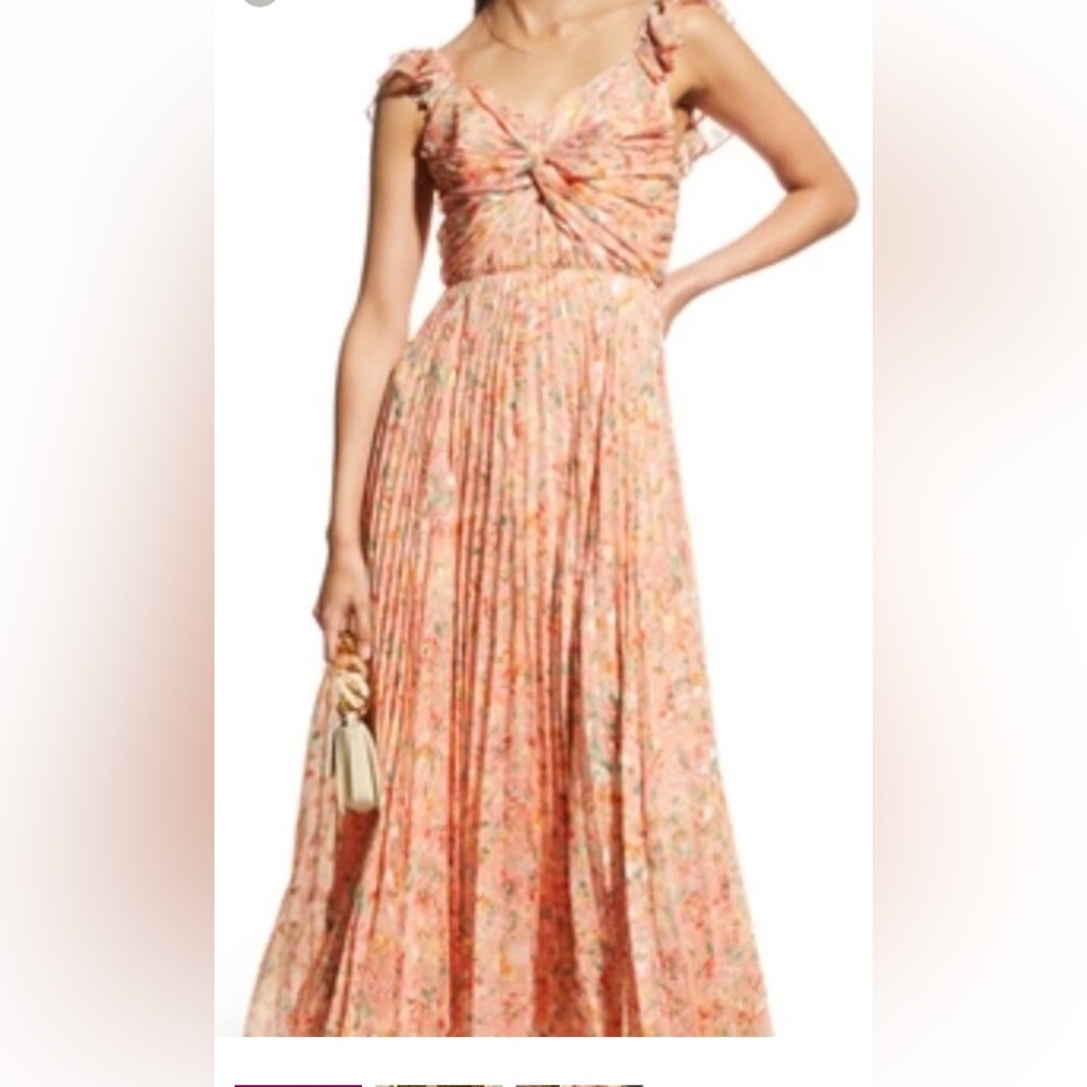 Shoshanna Peach Floral Maxi Dress